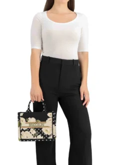 BORSA A MANO DONNA - BRACCIALINI BIANCO-NERO - B19281-TY