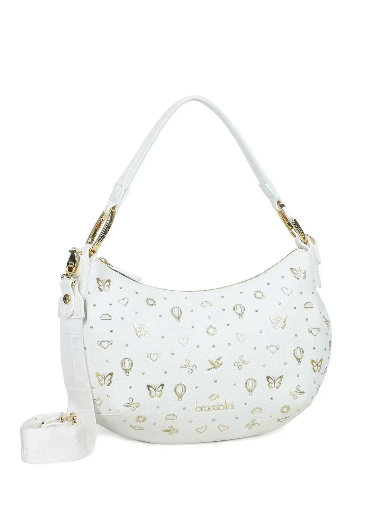 BORSA A SPALLA DONNA - BRACCIALINI BIANCO - B18882-YY