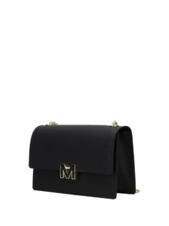 BORSA A SPALLA DONNA - MARC ELLIS NERO-ORO - FLAT SUPERMEE M.
