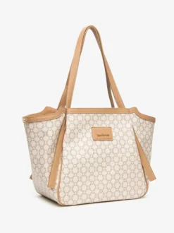BORSA A SPALLA DONNA - NERO GIARDINI BEIGE - E644220D