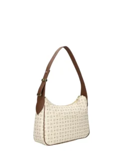 BORSA A SPALLA DONNA - POLLINI AVORIO-MARRONE - TE8552PP0OQ11