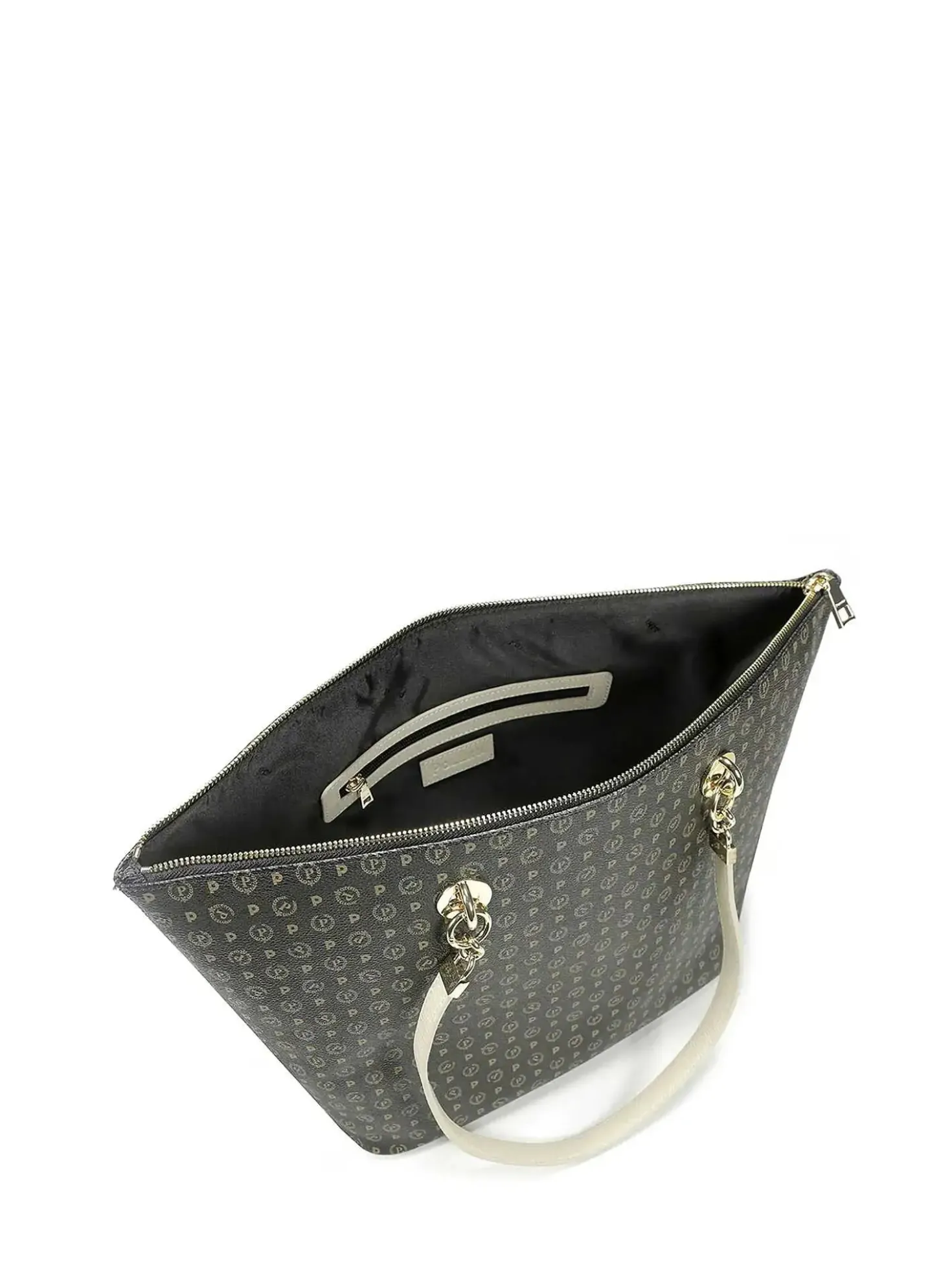 BORSA A SPALLA DONNA - POLLINI NERO-AVORIO - TE8410PP02Q11