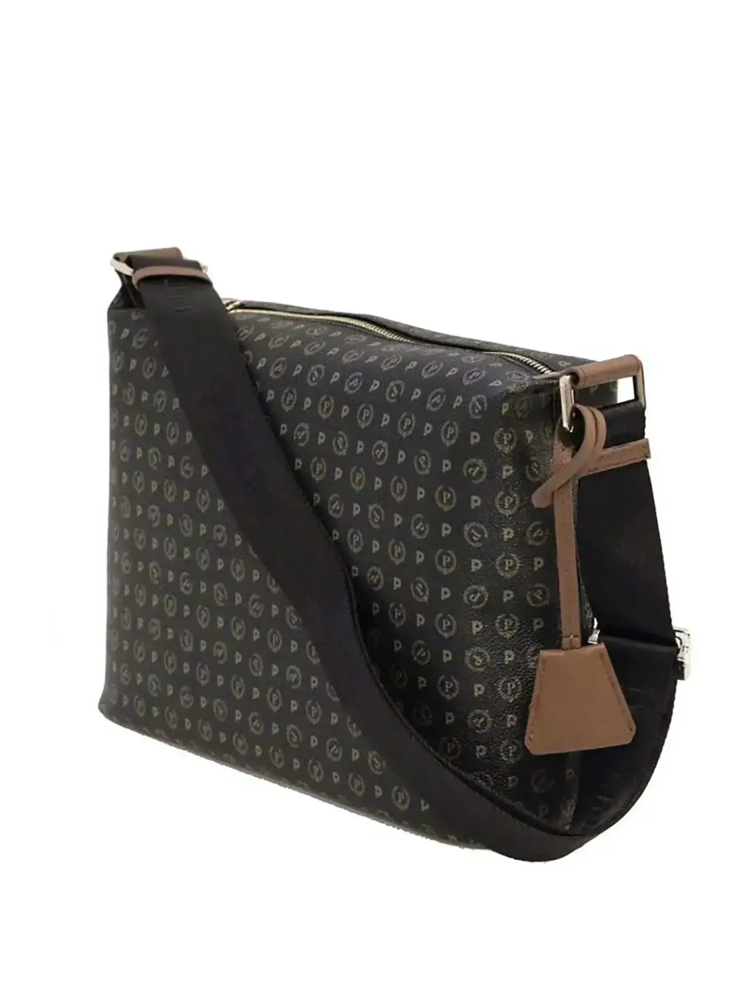 BORSA A SPALLA DONNA - POLLINI NERO-MARRONE - TE8400PP02Q11