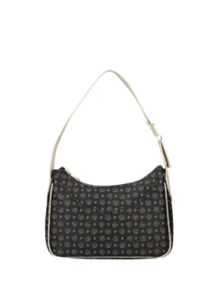 BORSA A SPALLA DONNA - POLLINI NERO-AVORIO - TE8552PP0OQ11