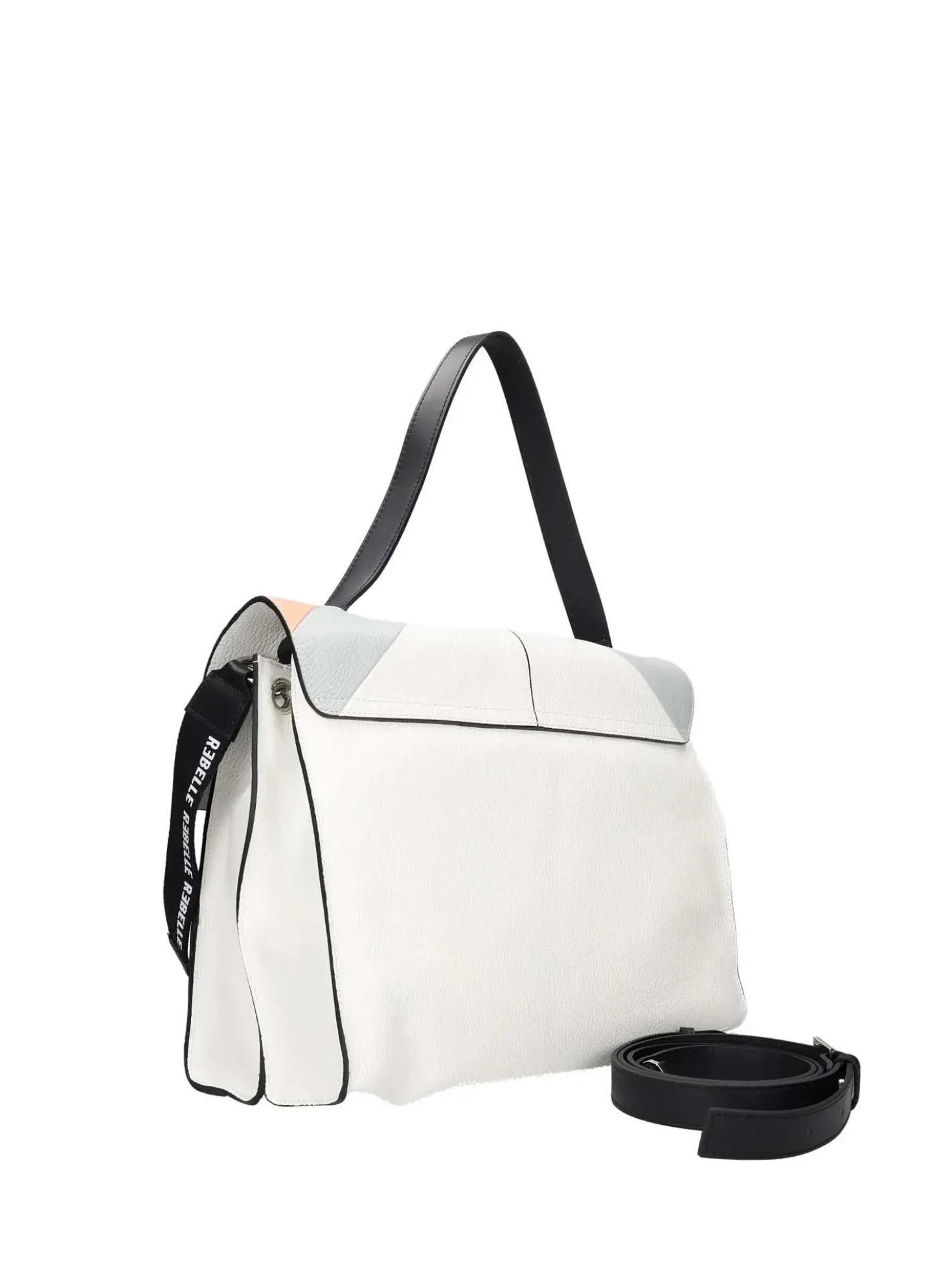 BORSA A SPALLA DONNA - REBELLE BIANCO-CELESTE - REB0185 P0022