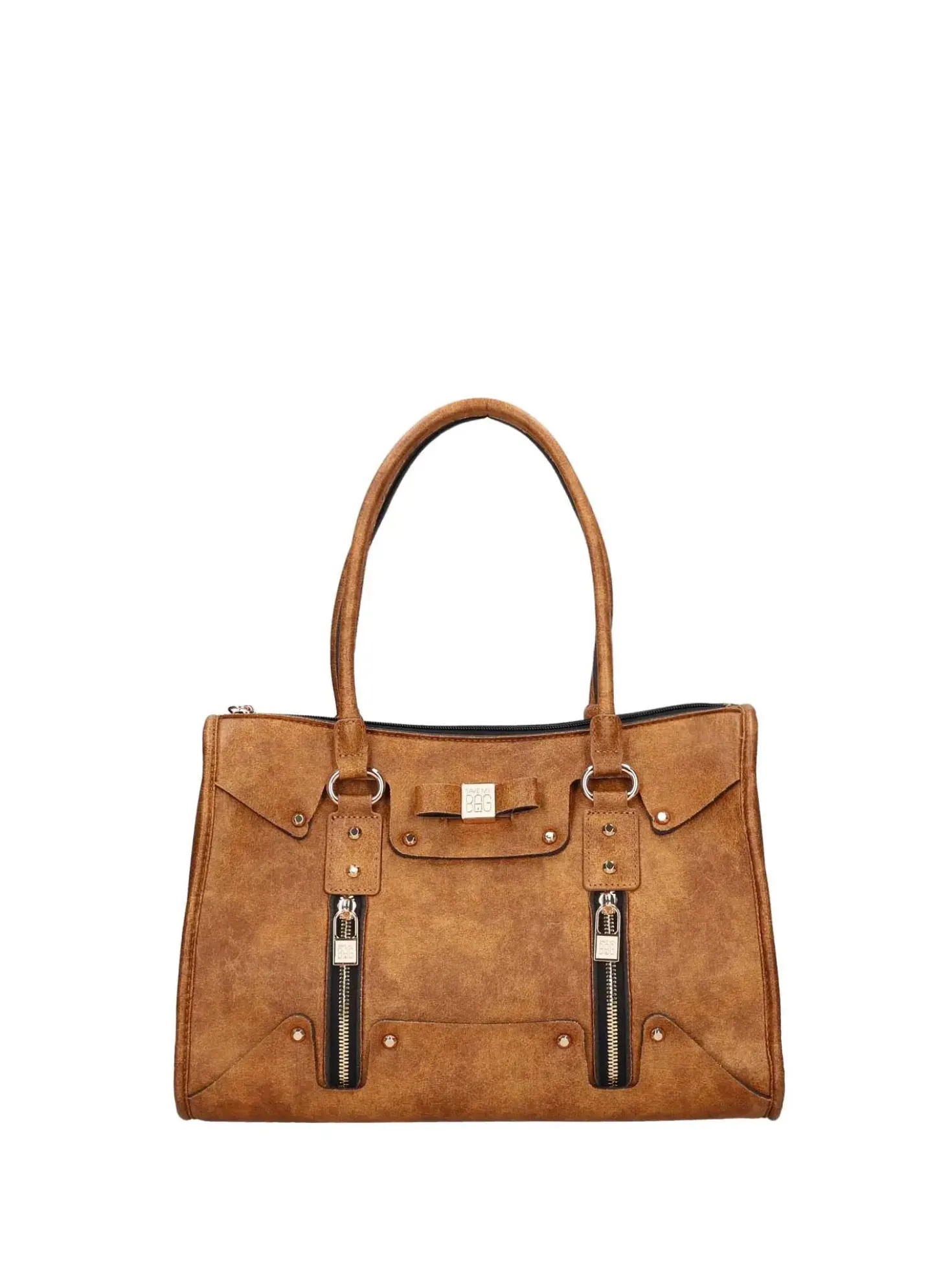 BORSA A SPALLA DONNA - SAVE MY BAG CUOIO - S62-SELENA-L-EMU