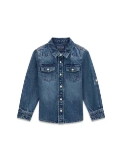 CAMICIA BAMBINO - GUESS KIDS BLU - N6RH00 D4EU0