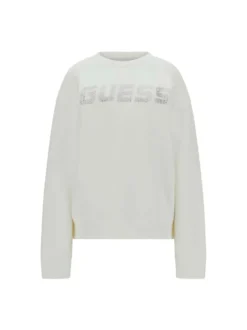 FELPA DONNA - GUESS ATHLEISURE BIANCO - V4BQ15 K7UW2