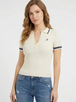 FELPA DONNA - GUESS JEANS BIANCO - W6GRZ1 Z3P32
