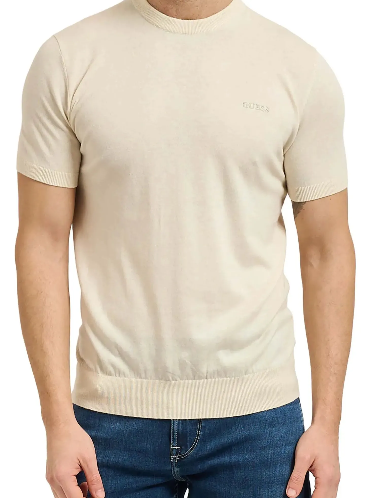 FELPA UOMO - GUESS APPAREL CREMA - M6GR03 Z0556