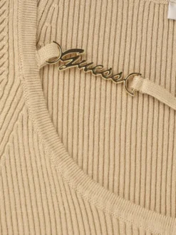 MAGLIA DONNA - GUESS APPAREL BEIGE - W6YR22 Z0966