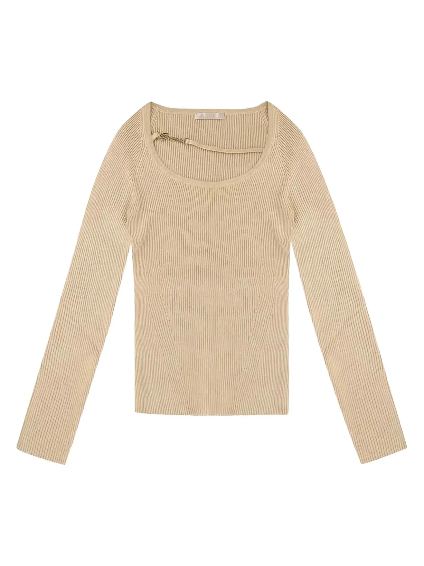 MAGLIA DONNA - GUESS APPAREL BEIGE - W6YR22 Z0966