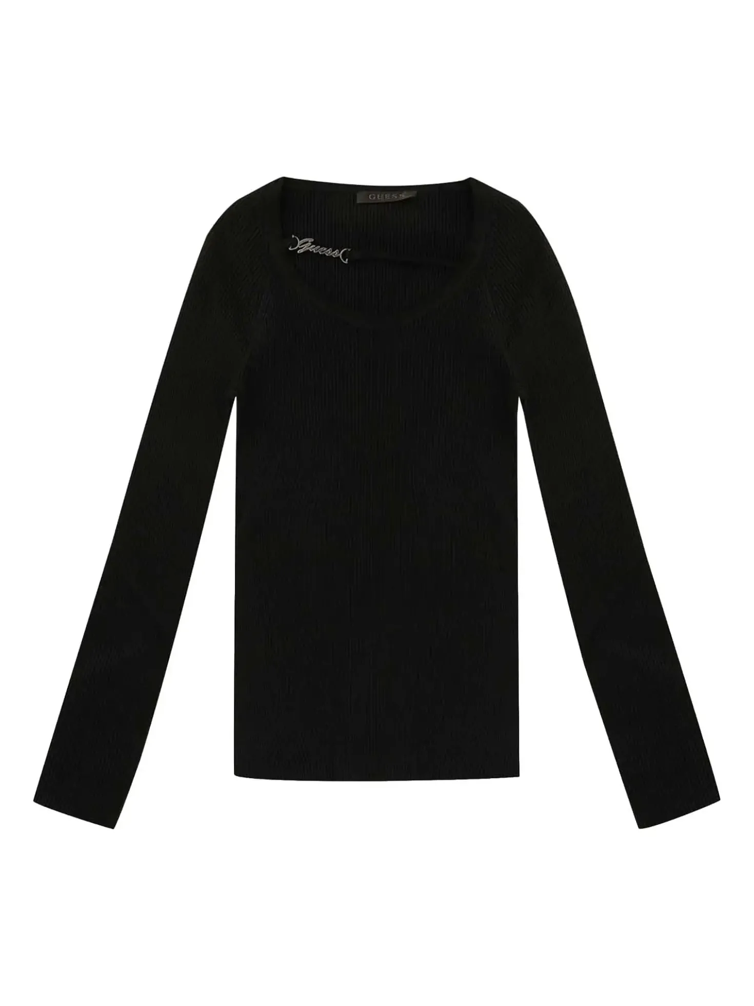 MAGLIA DONNA - GUESS APPAREL NERO - W6YR22 Z0966