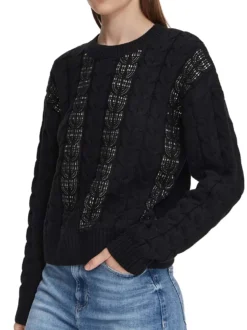 MAGLIA DONNA - GUESS APPAREL NERO - W6YR21 Z0965