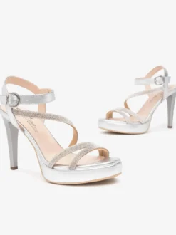 SANDALO DONNA - NERO GIARDINI ARGENTO - E513150DE