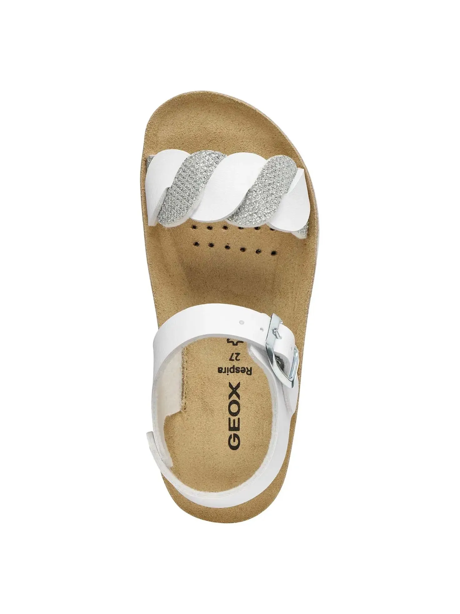 SANDALO RAGAZZA - GEOX BIANCO-ARGENTO - J55EAE 0BCEW