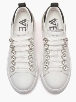 SNEAKERS DONNA - EMANUELLE VEE BIANCO-NERO - 462P-100-13-P003