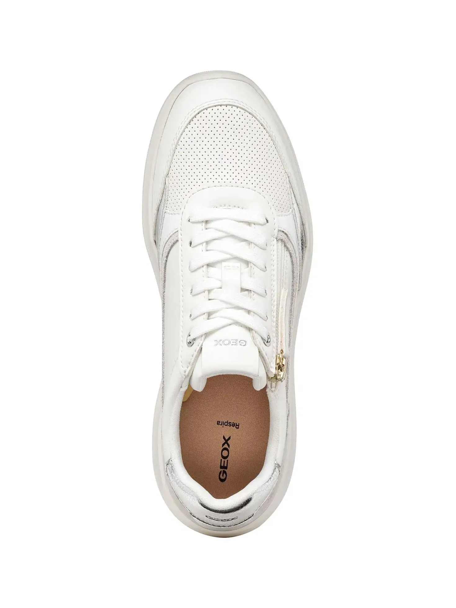 SNEAKERS DONNA - GEOX BIANCO-ARGENTO - D56YNE 0BCBN