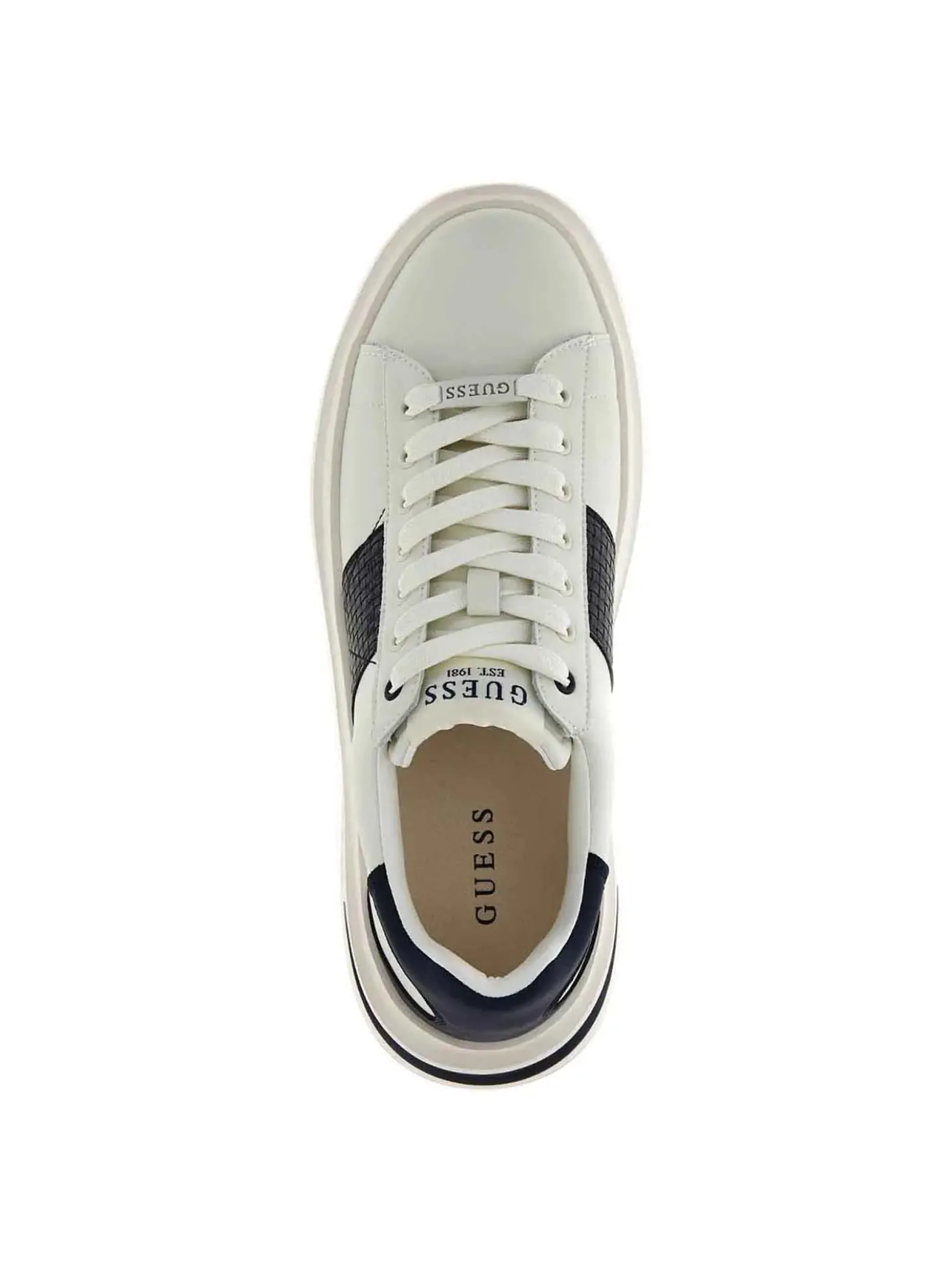 SNEAKERS UOMO - GUESS BIANCO-NAVY - FMJEBA LEA12