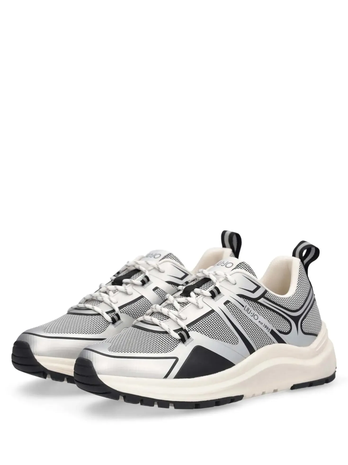 SNEAKERS UOMO - LIU-JO ARGENTO-NERO - 7B6009TX519