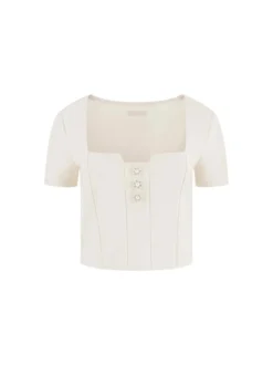 TOP DONNA - GUESS APPAREL BIANCO - W6RP08 KCBO2