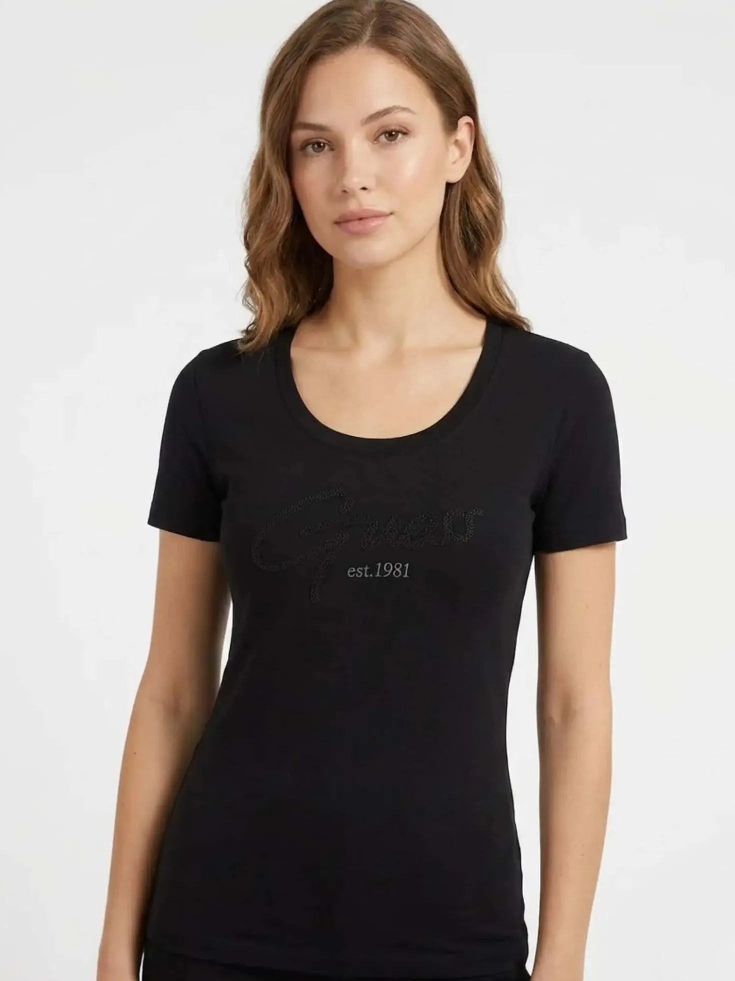 T-SHIRT DONNA - GUESS APPAREL NERO - W6GI14 K3033