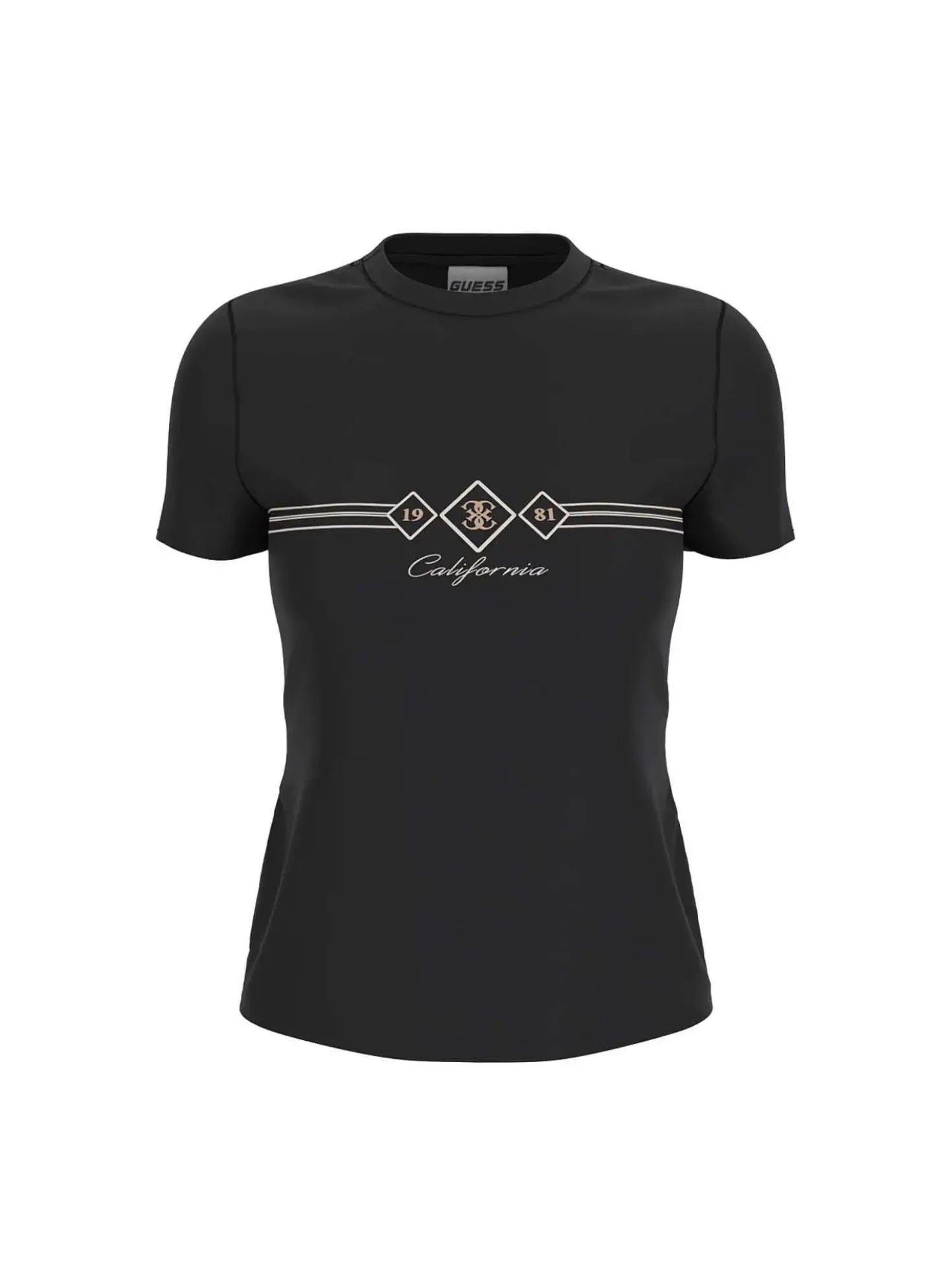 T-SHIRT DONNA - GUESS ATHLEISURE NERO - V6GI06 K2967