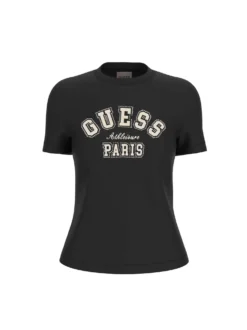 T-SHIRT DONNA - GUESS ATHLEISURE NERO - V6RI15 J1314