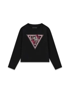 T-SHIRT RAGAZZA - GUESS KIDS NERO - J6YI07 K3704
