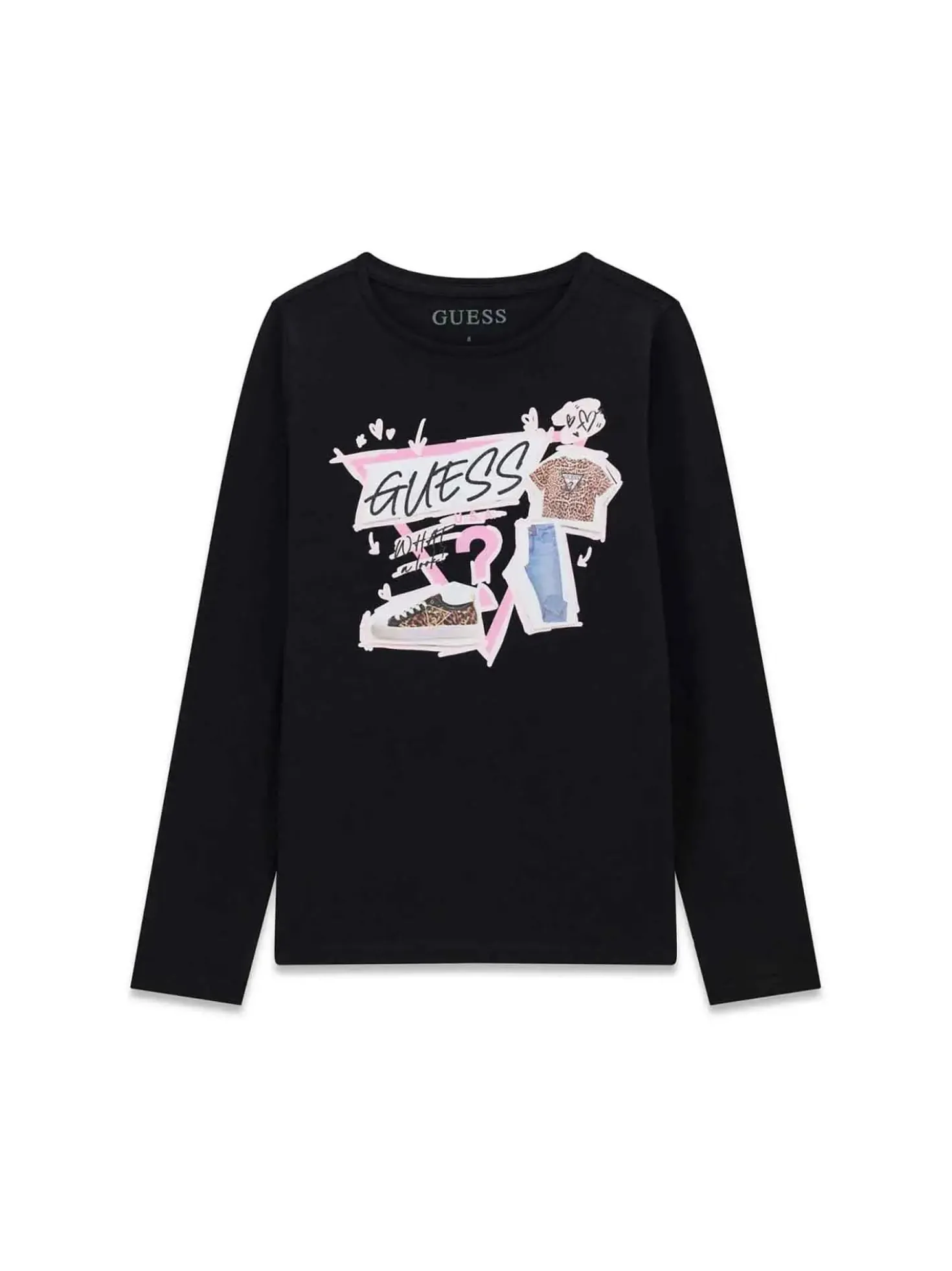 T-SHIRT RAGAZZA - GUESS KIDS NERO - J6YI01 K3664